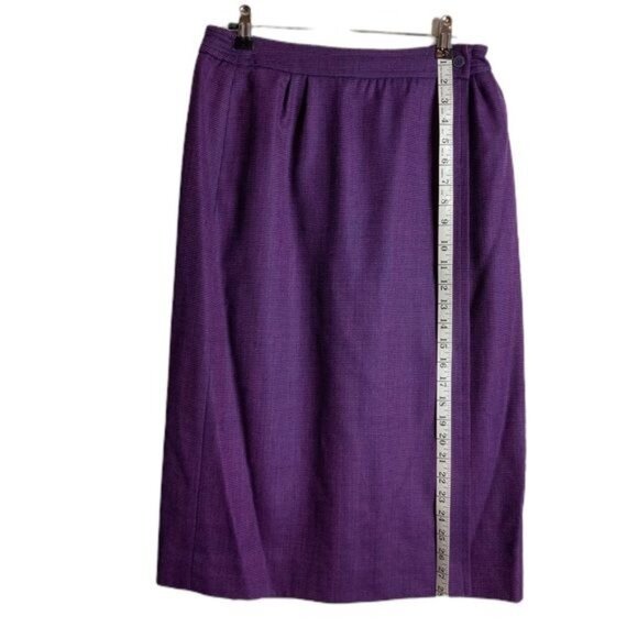 Vintage 70s-80s Schrader Separates Wool Skirt Suit Pink & Purple Est. M - Picture 16 of 16